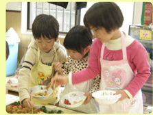 給食の準備